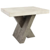 Durant Solid Wood End Table - Antique White/Distressed Gray
