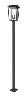 Seoul 3 Light Outdoor Post Mounted Fixture in Oil Rubbed Bronze Finish
