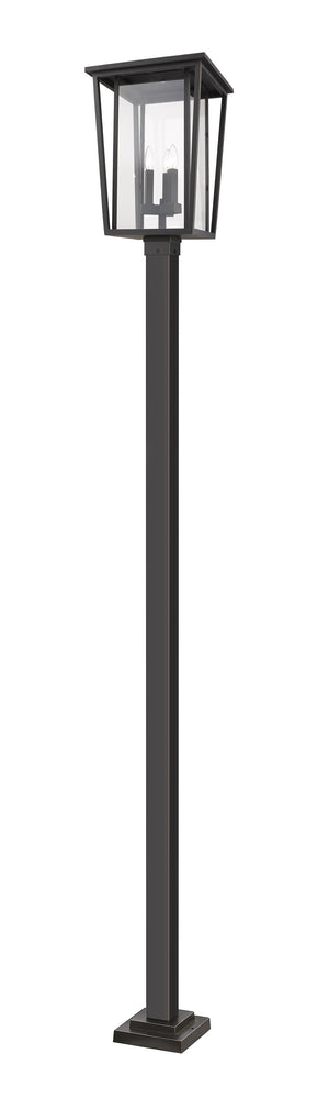Seoul 3 Light Outdoor Post Mounted Fixture in Oil Rubbed Bronze Finish