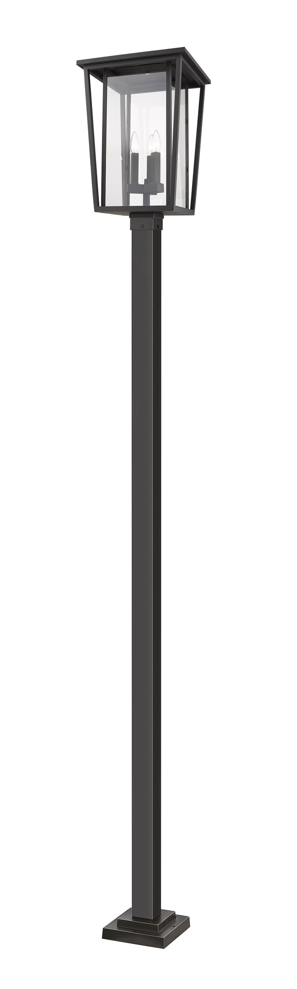 Seoul 3 Light Outdoor Post Mounted Fixture in Oil Rubbed Bronze Finish