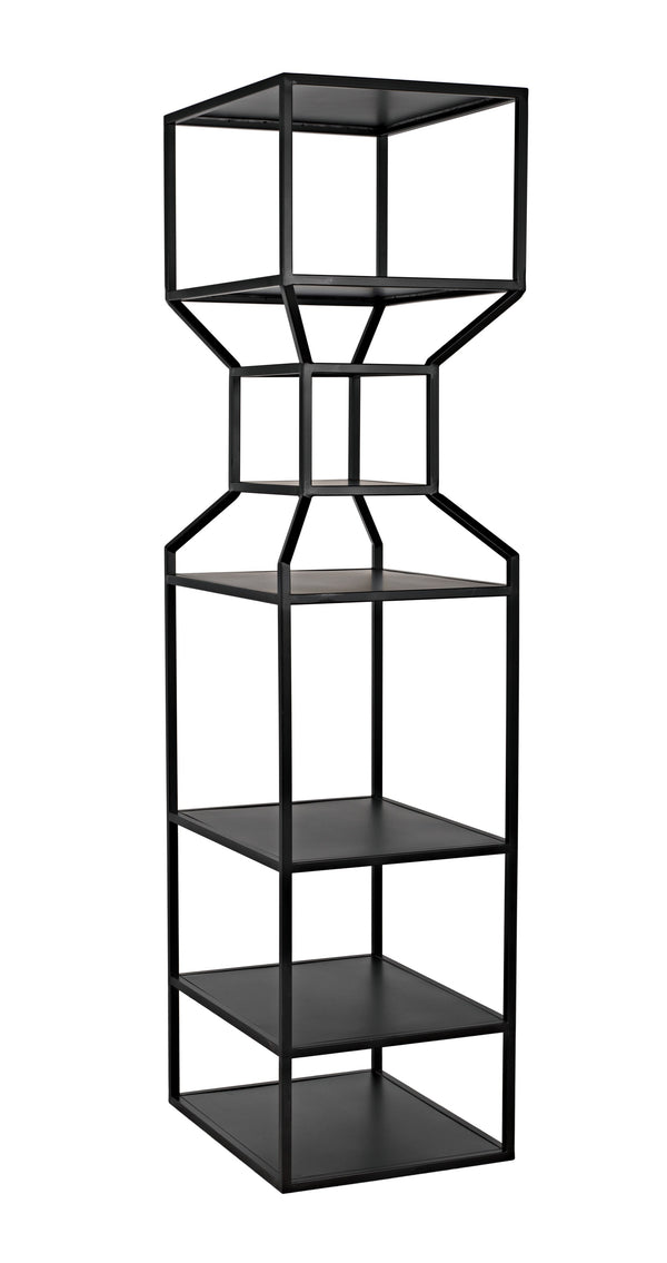 Downtown A Industrial Steel Bookcase in Matte Black