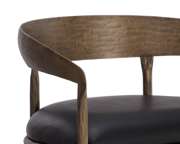 ZANATTA BARSTOOL - CHARCOAL BLACK LEATHER