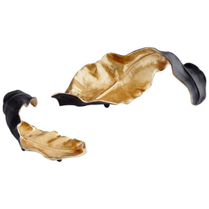 Oak Brush Sculpture in Black and Gold