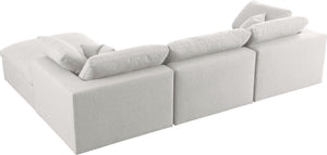 Carmen Cloud Modular Sectional In Cream Linen Fabric