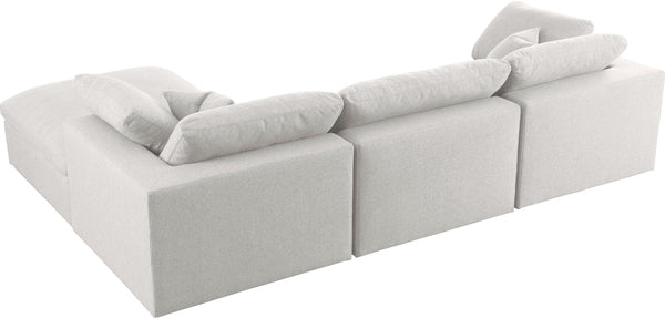 Carmen Cloud Modular Sectional In Cream Linen Fabric