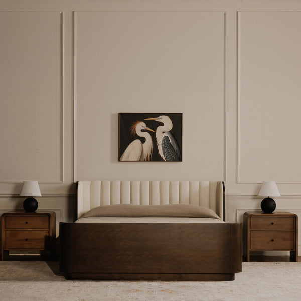 Riley Nightstand with Waterfall Edge in Oak