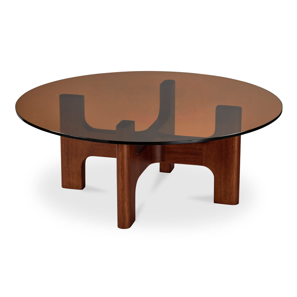 Luke Coffee Table with Amber Glass
