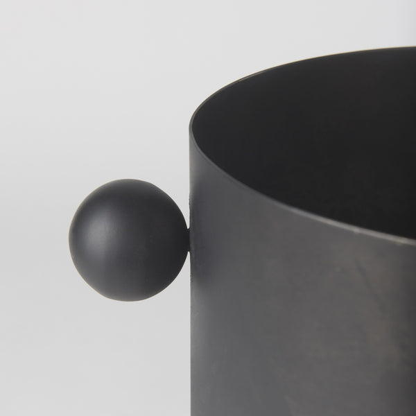 Juno 8.5H Large Black Iron Vase