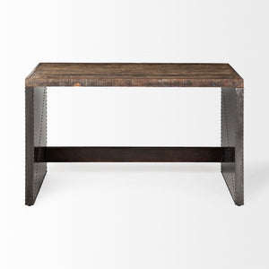 Orwell 52L x 28W Brown Wood Top Metal Cladded Frame Office Desk