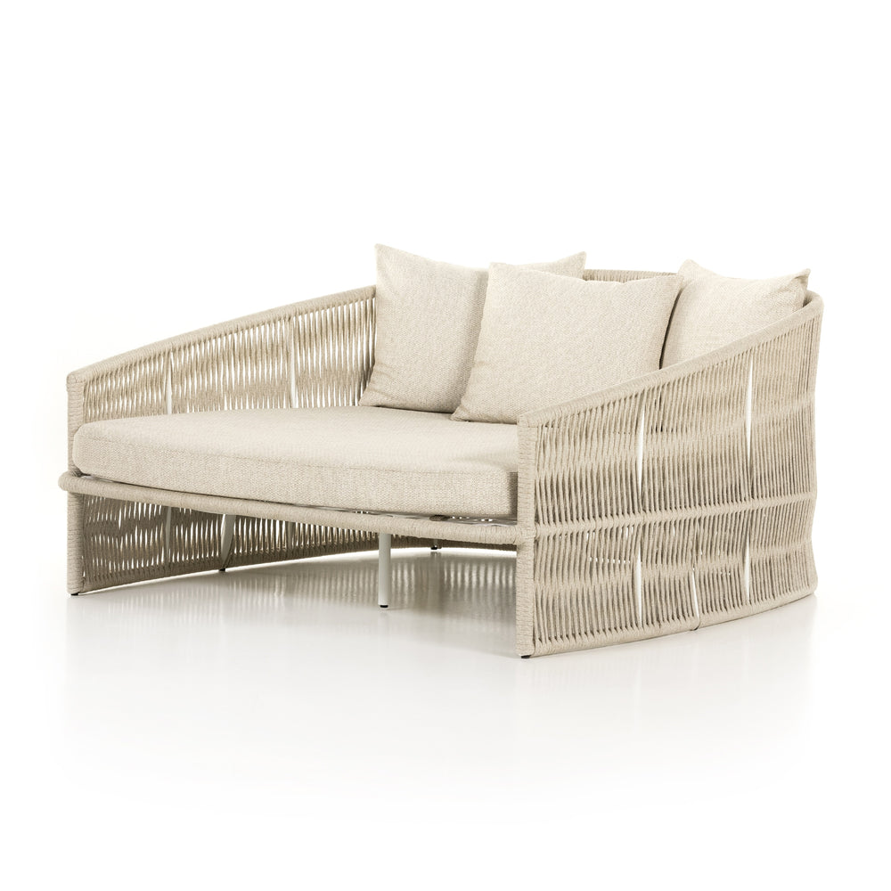 Porto Outdoor Day Bed In White Aluminum