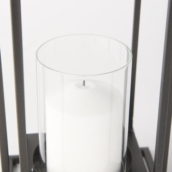 Albus II Small Black Metal Rectangular Table Candle Holder