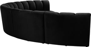 Lynda 6pc. Modular Sectional In Black Velvet