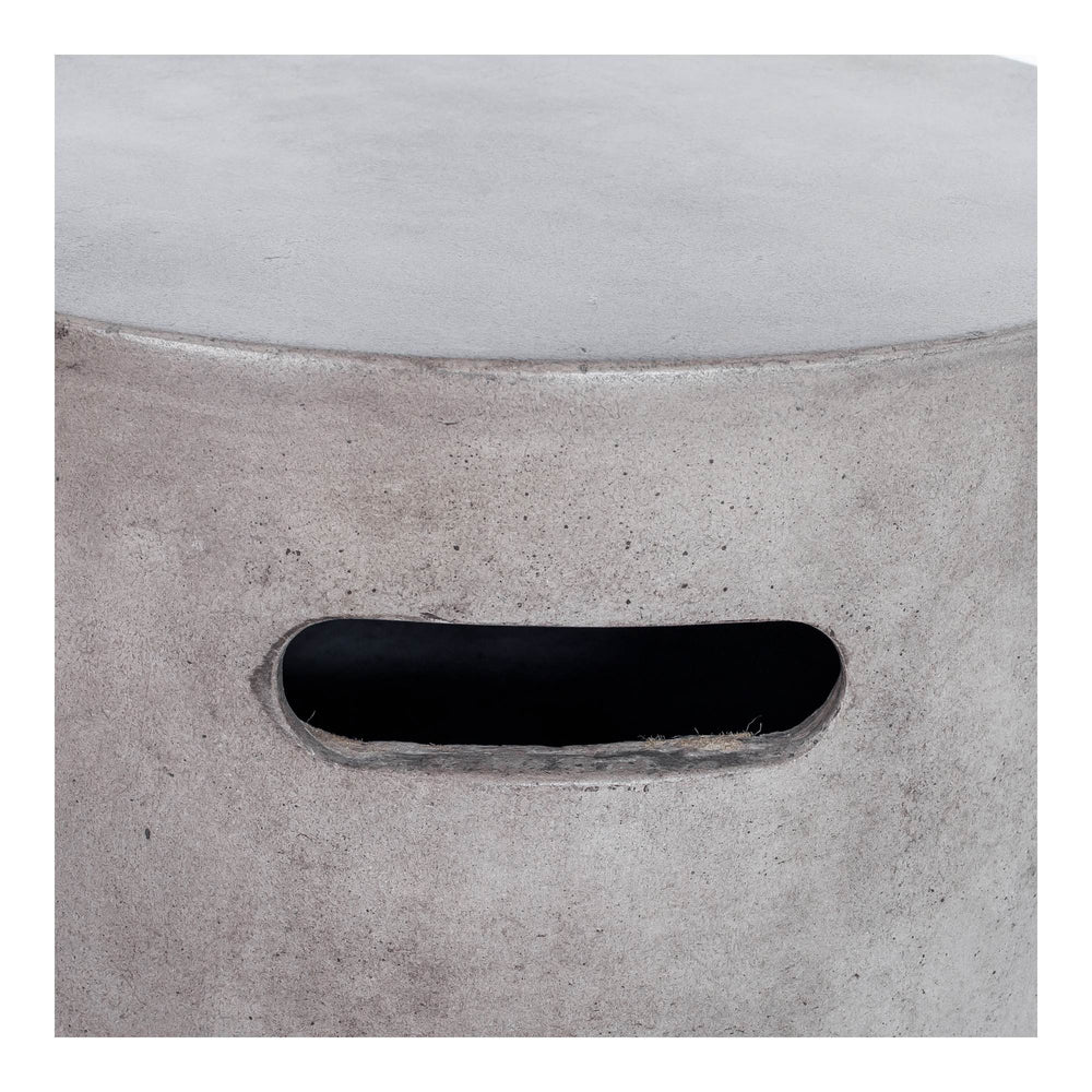 Cato Outdoor Stool in Grey with Side Handles