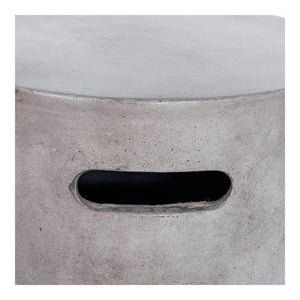 Cato Outdoor Stool in Grey with Side Handles