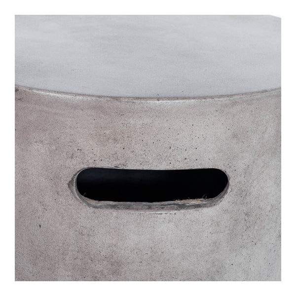 Cato Outdoor Stool in Grey with Side Handles