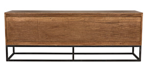 Casanova Sideboard in Dark Walnut with Industrial Steel Accents