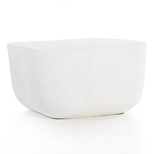 Basil Square Outdoor End Table In White