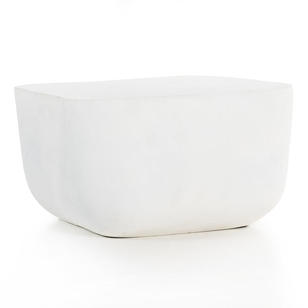 Basil Square Outdoor End Table In White