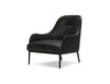 Swoon Lounge Chair in black leather with black legs