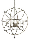 Acadia 10 Light Pendant in Antique Silver Finish