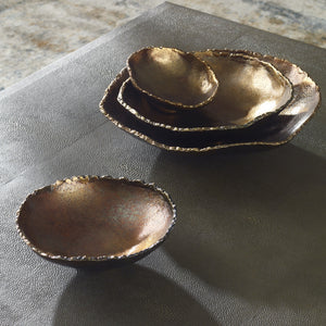 Lucky Coins Brass Wall Bowls, S/4
