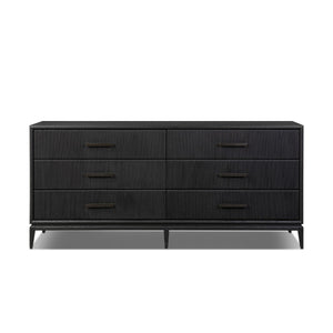 Rosenell 6 Drawer Dresser - Black Paper Cord