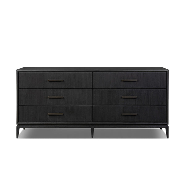 Rosenell 6 Drawer Dresser - Black Paper Cord