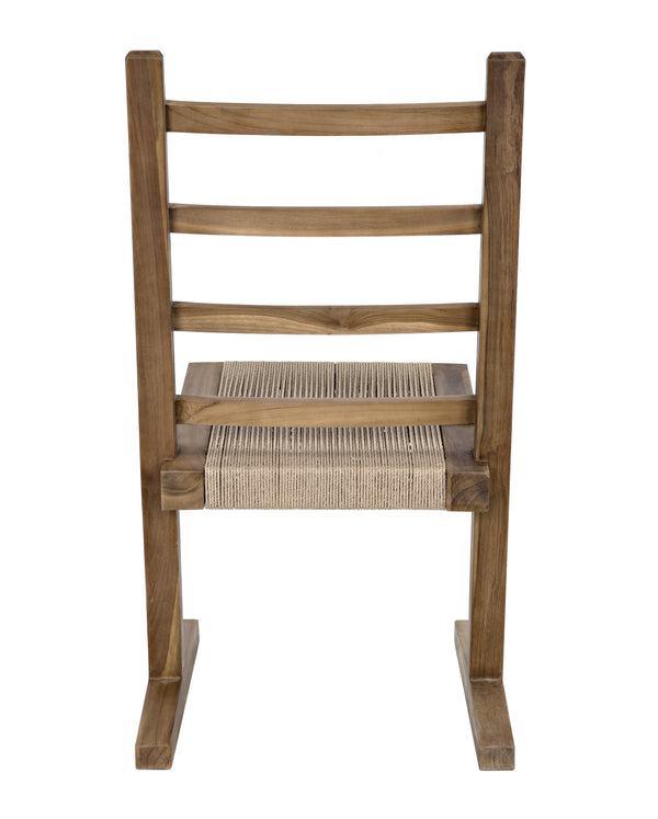 Salam Teak and Rope Chair with Clear Coat Flat Finish