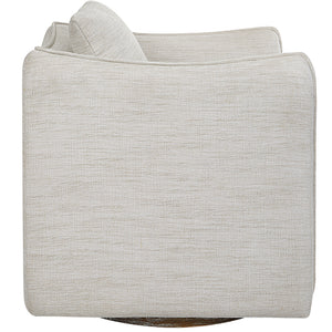 Corben White Swivel Armchair