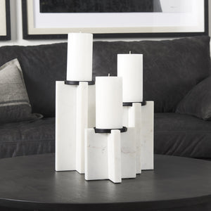 Sophia 5.5"L x 3.5"W x 10.5"H Marble Candle Holder Large