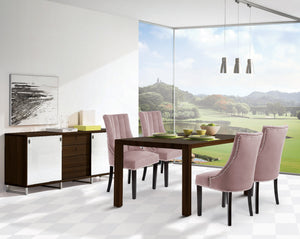 Tiffany Dining Chair In Pink Velvet