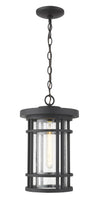 Jordan 1 Light Outdoor Chain Mount Ceiling Fixture in Black Finish