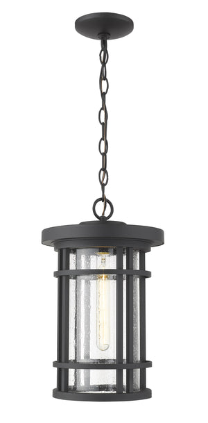 Jordan 1 Light Outdoor Chain Mount Ceiling Fixture in Black Finish