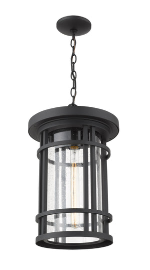 Jordan 1 Light Outdoor Chain Mount Ceiling Fixture in Black Finish