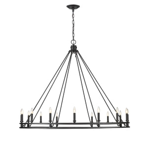 Dennison 16 Light Chandelier in Matte Black Finish