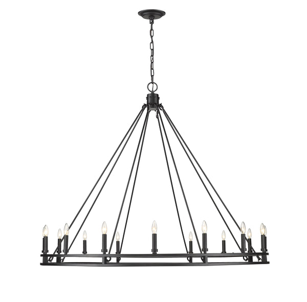 Dennison 16 Light Chandelier in Matte Black Finish