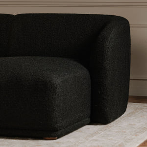 Moe's Faye Right Sectional in Black Boucle