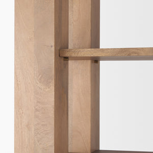 Beth Light Brown Wood w/ Open and Closed Storage Shelving Unit