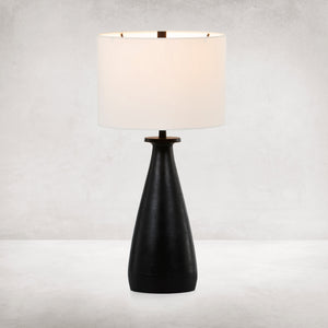 Innes Table Lamp In Matte Black Cast Alumnm