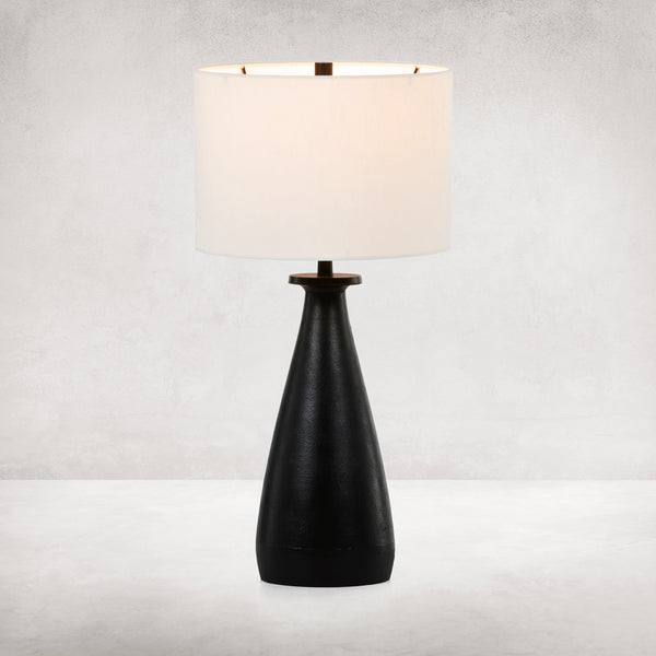 Innes Table Lamp In Matte Black Cast Alumnm
