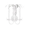 PALM SPRAY TWO ARM TOLE WALL SCONCE IN MATTE WHITE POWDER COAT