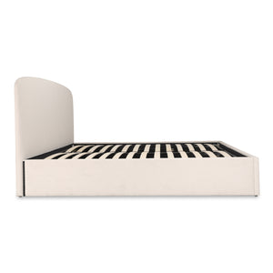 Joan Queen Storage Bed with Hydraulic Lift in Cream
