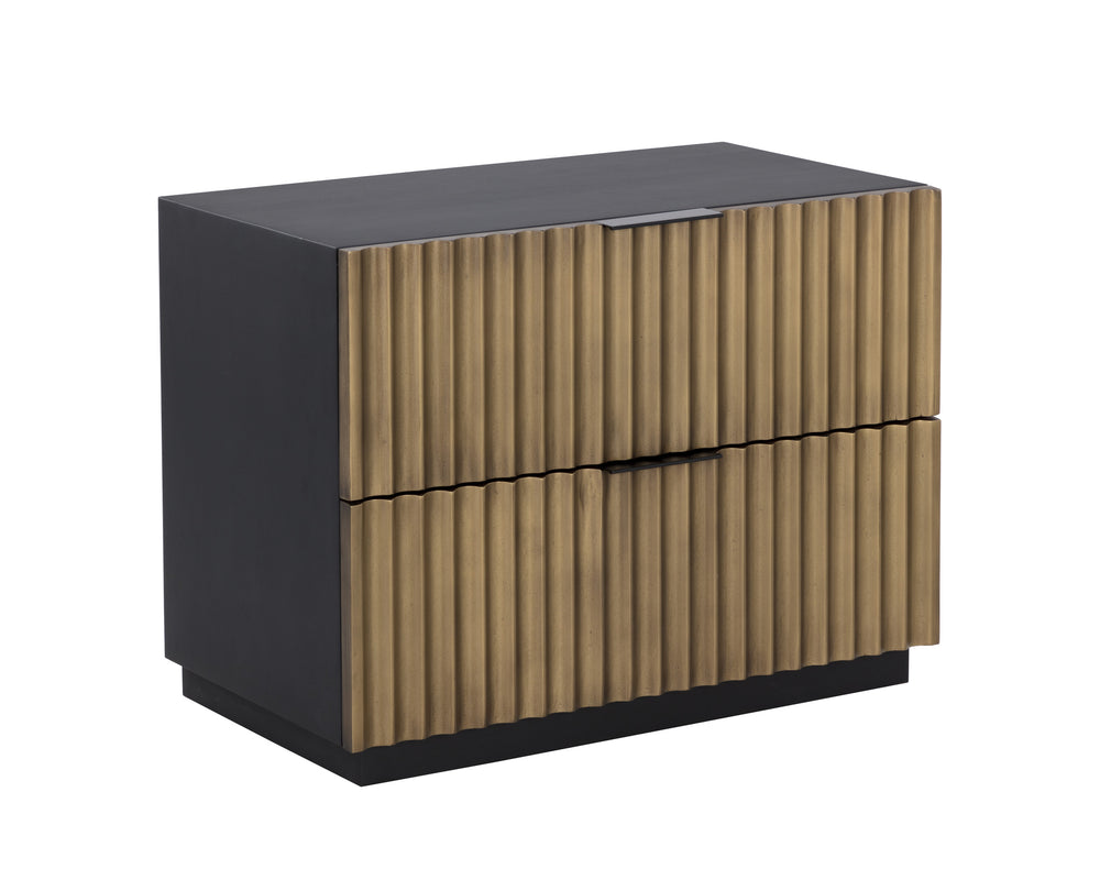 CARLIN NIGHTSTAND - BLACK / ANTIQUE BRASS