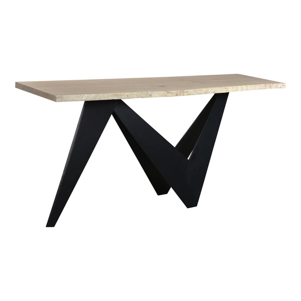 Moe's Bird Console Table Natural Oak with Iron Base