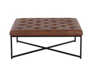 ENDALL OTTOMAN - BLACK - BRAVO COGNAC