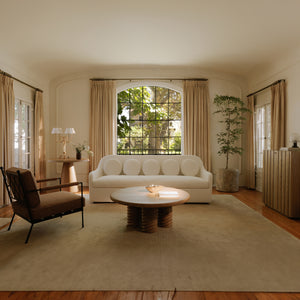 Moe's Rialto Sofa in White with Mid-Century Design