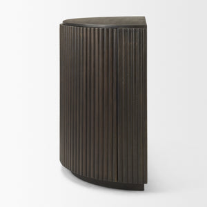 Terra Fluted Dark Brown 2-Door Accent Cabinet