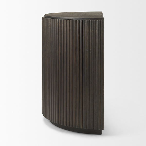 Terra Fluted Dark Brown 2-Door Accent Cabinet