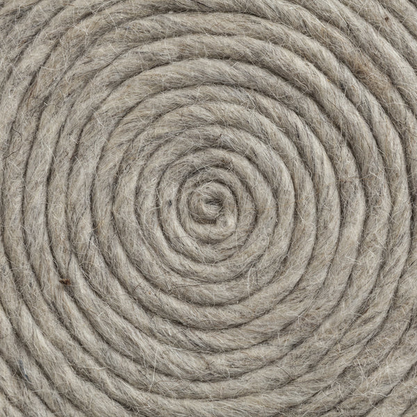 Allium Oatmeal Handwoven Wool Cylindrical Pouf