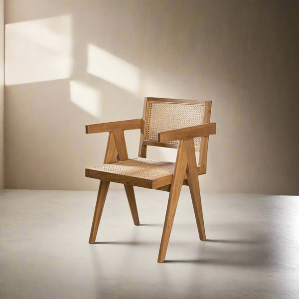 Jeanneret Cane Arm Chair - Natural